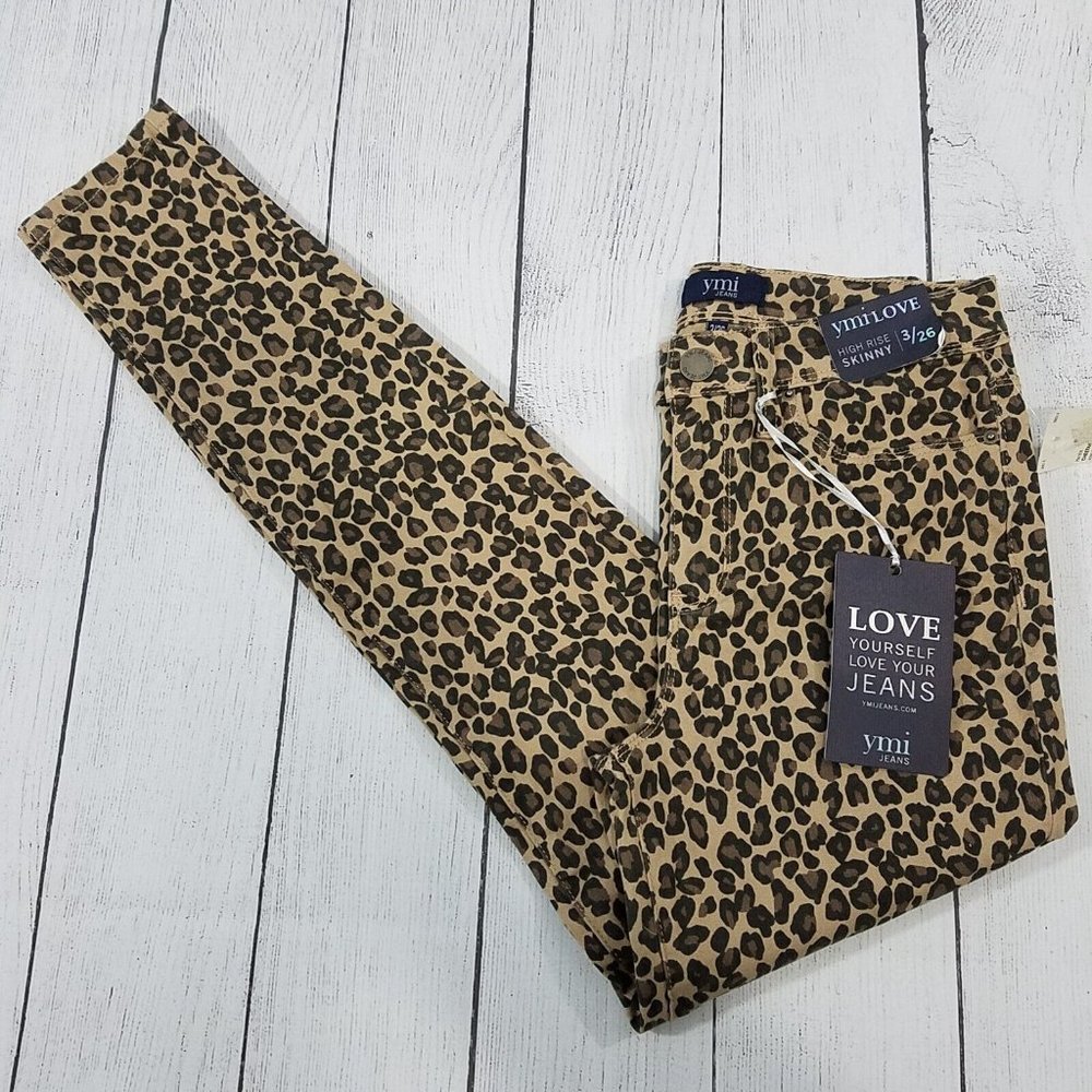YMI High-Rise Skinny Cheetah Print Jeans Size 3/26